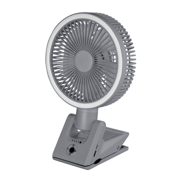 SMALL PORTABLE RECHARGABLE FOLDING CLIP ON 4-IN-1 8” DESKTOP FAN