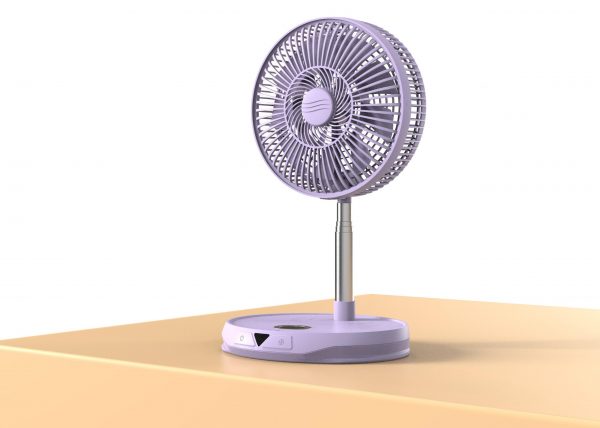 12 INCH FOLDING USB PORTABLE CHARGING FAN WITH LIGHT FLOOR STANDING DESKTOP FAN RECHARGEABLE