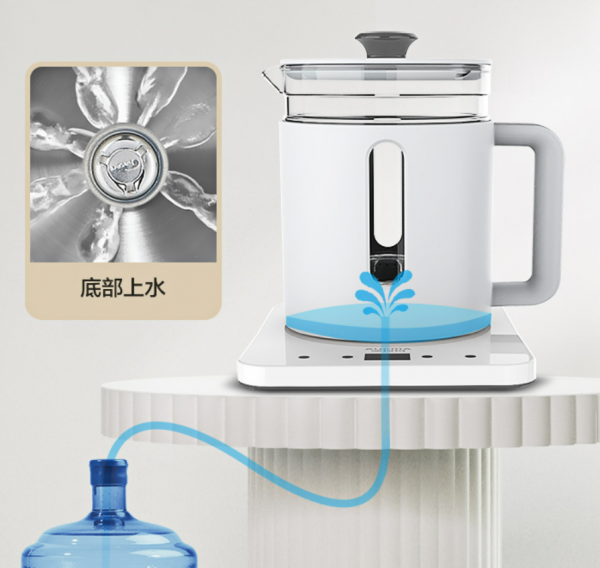 ELECTRIC WATER BOILING KETTLE QUICK HEATING GLASS TEAPOT AUTOMATIC INPUT WATER HEATING BOILER