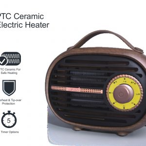 PTC CERAMIC ELECTRIC FAN HEATER WITH AIR FILTER OVERHEAT PROTECTION ADJUSTABLE THERMOSTAT SMALL HEATER 600-800W